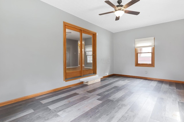 113 Bridgeport Way, Delaware, OH 43015 - empty room featuring a ceiling fan and wood finished floors