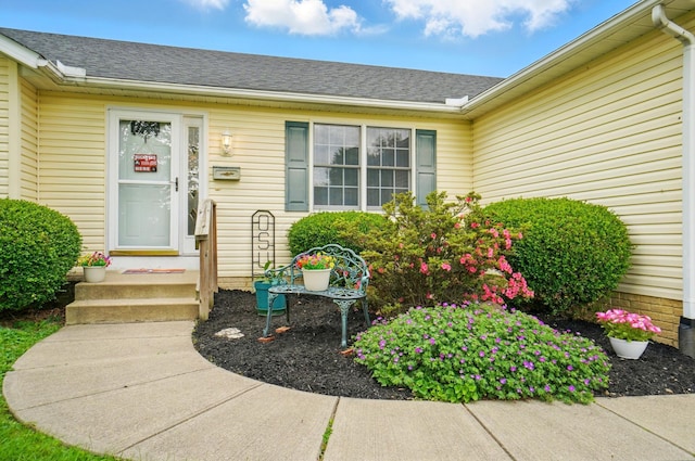 415 Yencer St, Baltimore, OH 43105 - property entrance with a shingled roof