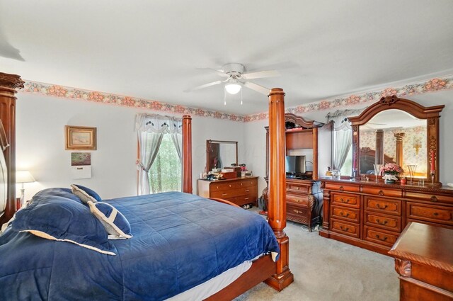 415 Yencer St, Baltimore, OH 43105 - bedroom with light carpet and a ceiling fan
