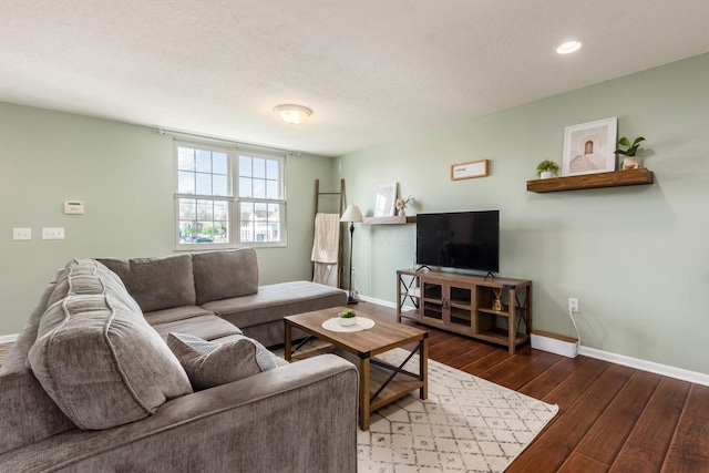 5958 Central College Rd, New Albany, OH 43054 - living room with baseboards, wood finished floors, and recessed lighting