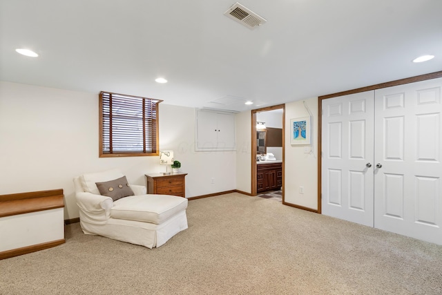 5098 Cascade Dr, Powell, OH 43065 - living area with carpet, baseboards, and recessed lighting