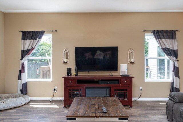 447 Wingate Pl, Mount Sterling, OH 43143 - living area featuring wood finished floors, baseboards, and plenty of natural light