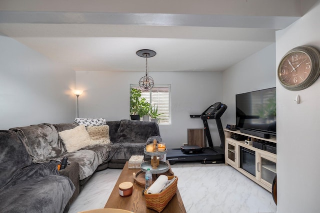 447 Wingate Pl, Mount Sterling, OH 43143 - living area featuring light marble finish flooring