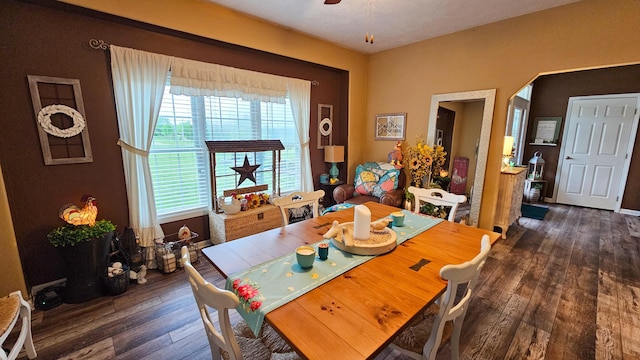 5353 Buckeye Valley Rd NE, New Lexington, OH 43764 - dining room with wood-type flooring and ceiling fan