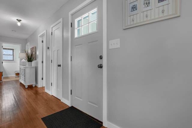 6641 Charles Rd, Westerville, OH 43082 - entryway with healthy amount of natural light, hardwood / wood-style floors, and baseboards