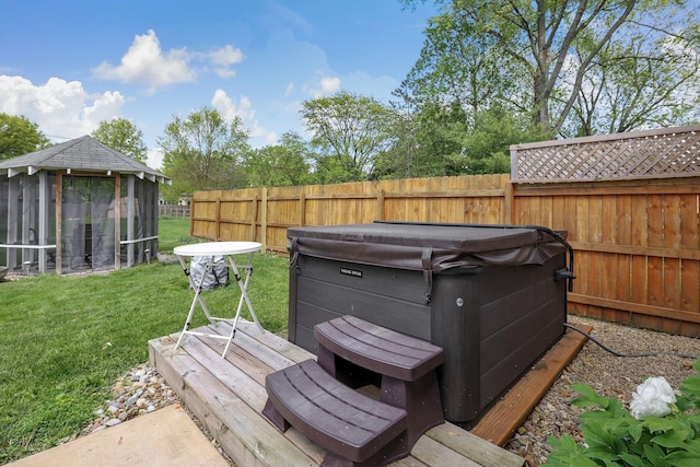 6641 Charles Rd, Westerville, OH 43082 - view of yard featuring a hot tub and a gazebo