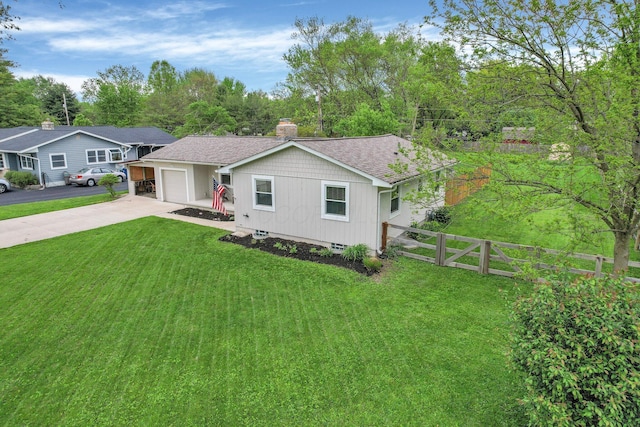 6641 Charles Rd, Westerville, OH 43082 - view of front facade with driveway, an attached garage, a chimney, and a shingled roof
