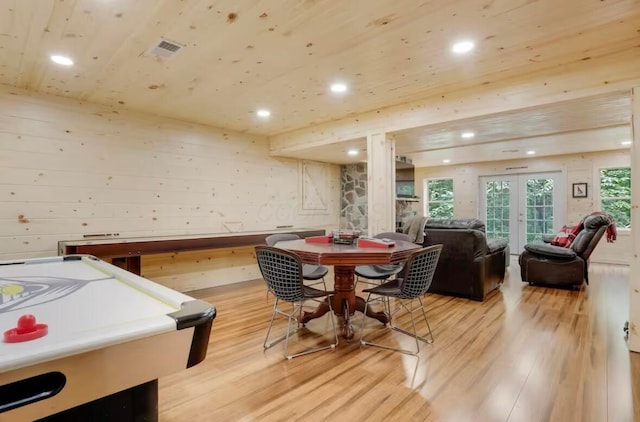 820 Pump Station Rd SE, Sugar Grove, OH 43155 - dining space featuring light wood-style flooring, recessed lighting, and french doors