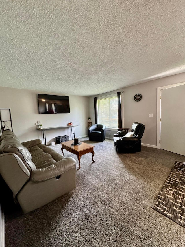 965 Bikini Dr, Marion, OH 43302 - living area with a textured ceiling and carpet floors