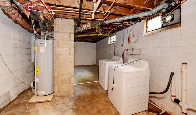 1934 Stratford Way, Columbus, OH 43219 - below grade area featuring water heater and washer and clothes dryer