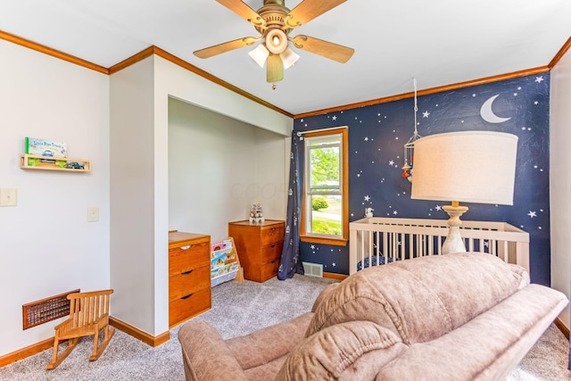 200 Park Ave, New Lexington, OH 43764 - carpeted bedroom with crown molding and baseboards