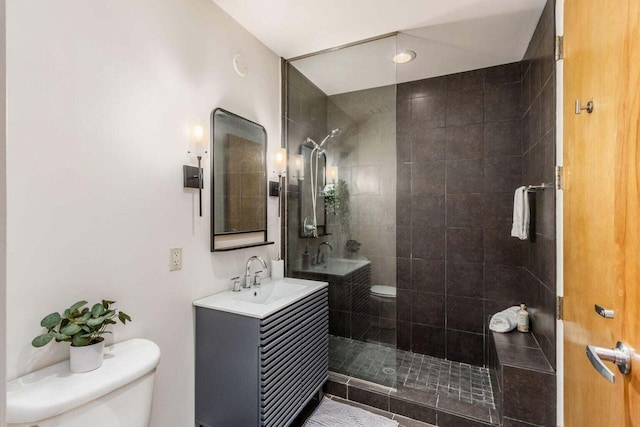 106 N High St Unit 504, Columbus, OH 43215 - bathroom with toilet, a walk in shower, and vanity