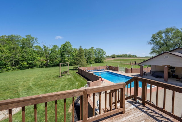 7684 Stout Rd, Circleville, OH 43113 - view of swimming pool featuring a wooden deck