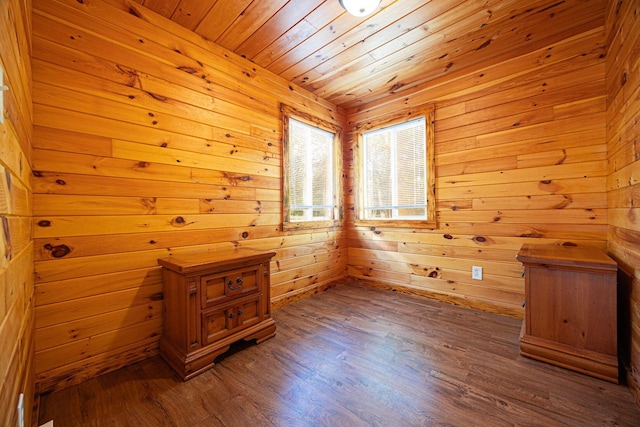 34047 W Buckingham Rd, Logan, OH 43138 - spare room featuring a relaxing sauna, wooden ceiling, wood finished floors, and wood walls
