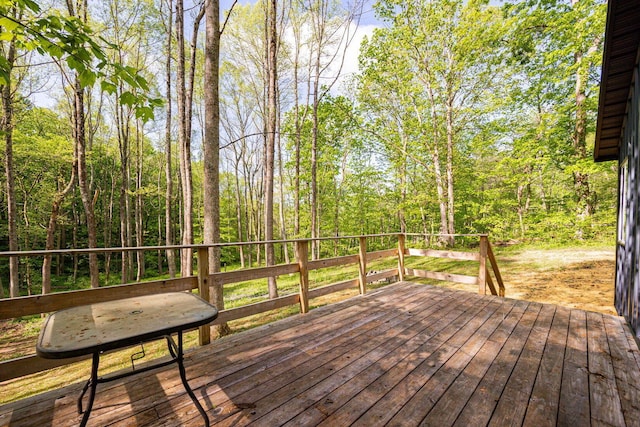 34047 W Buckingham Rd, Logan, OH 43138 - wooden deck featuring a wooded view