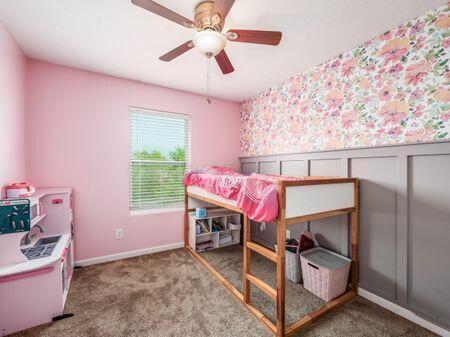 592 Summer Tree Loop, Marysville, OH 43040 - bedroom featuring carpet floors, baseboards, and a ceiling fan