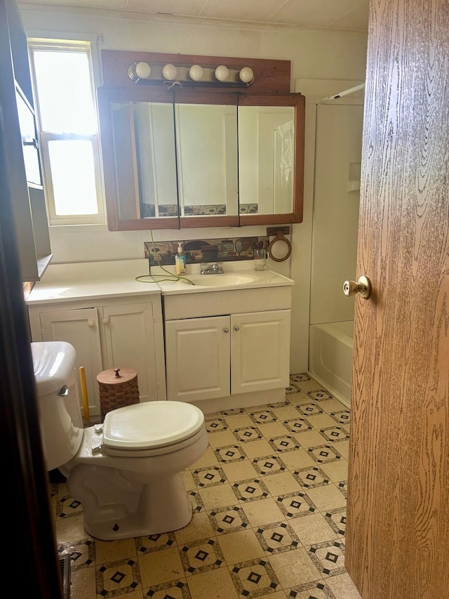 3617 Waugh Rd, Frankfort, OH 45628 - bathroom with toilet, vanity, and shower / tub combination
