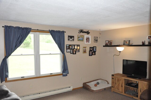 6051 E Clinton St, Albany, OH 45710 - carpeted living area featuring baseboard heating