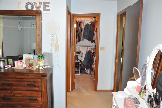 6051 E Clinton St, Albany, OH 45710 - bedroom featuring light colored carpet, a walk in closet, and a closet