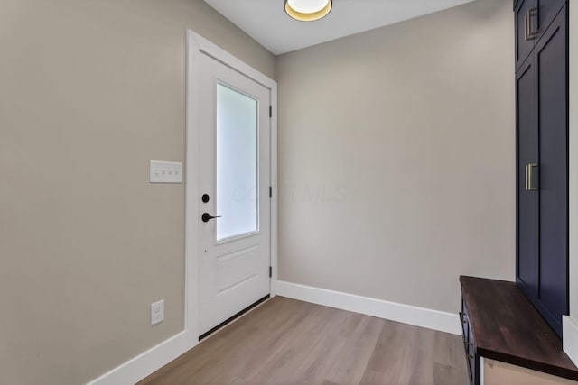2095 Mccoy Rd, Upper Arlington, OH 43220 - doorway to outside with baseboards and light wood-style flooring