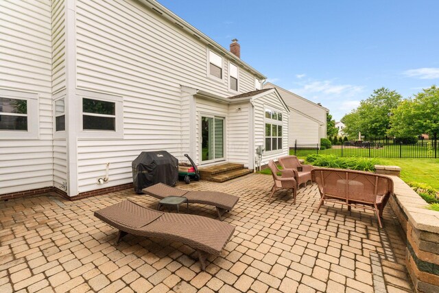 5073 Thornwood Dr, Westerville, OH 43082 - view of patio / terrace with a grill, entry steps, and outdoor lounge area