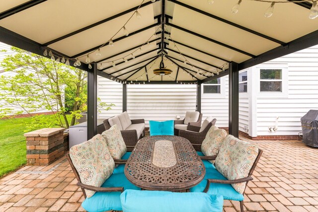 5073 Thornwood Dr, Westerville, OH 43082 - view of patio / terrace with a gazebo, outdoor dining area, and grilling area