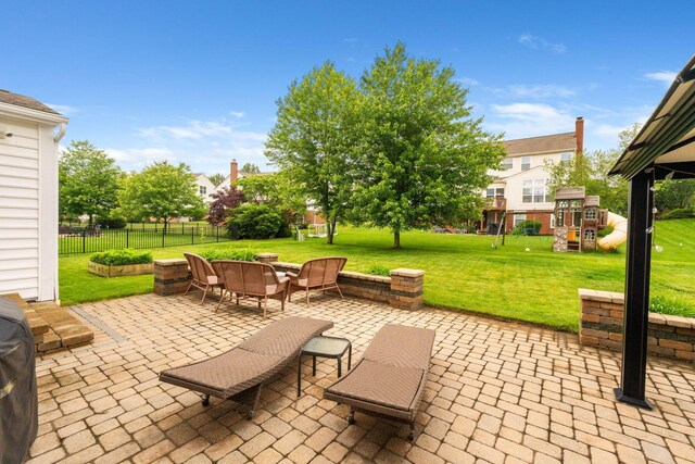 5073 Thornwood Dr, Westerville, OH 43082 - view of patio with a playground