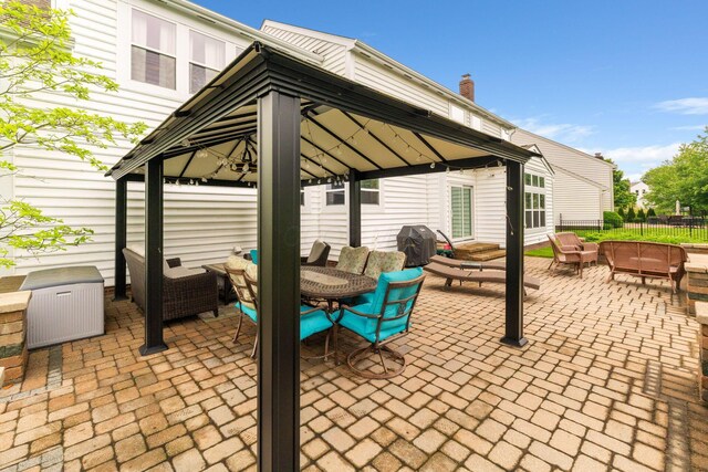 5073 Thornwood Dr, Westerville, OH 43082 - view of patio / terrace with a gazebo, area for grilling, an outdoor hangout area, and entry steps
