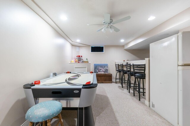 5073 Thornwood Dr, Westerville, OH 43082 - playroom with carpet flooring, recessed lighting, and ceiling fan