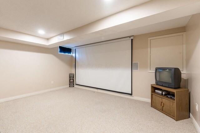 5073 Thornwood Dr, Westerville, OH 43082 - home theater room with carpet floors, baseboards, and recessed lighting