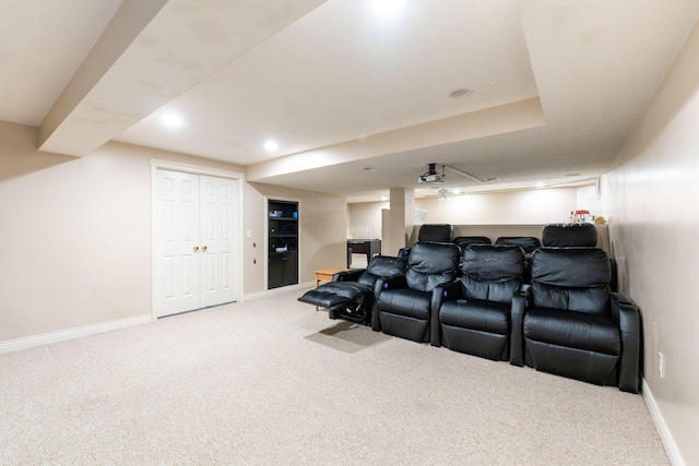 5073 Thornwood Dr, Westerville, OH 43082 - carpeted home theater room with baseboards and recessed lighting