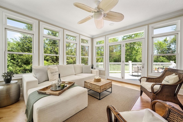 504 W Orange Rd, Delaware, OH 43015 - sunroom / solarium featuring crown molding and french doors