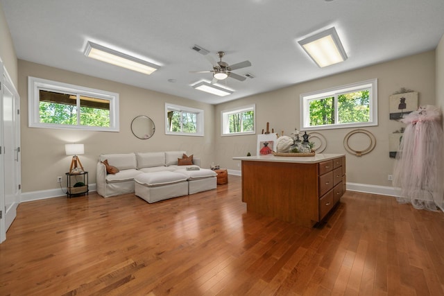 504 W Orange Rd, Delaware, OH 43015 - office space featuring hardwood / wood-style floors, baseboards, and a ceiling fan