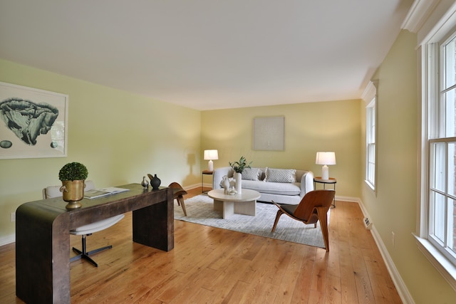 1155 Millcreek Ct, Columbus, OH 43220 - living area featuring light wood-type flooring, healthy amount of natural light, and baseboards