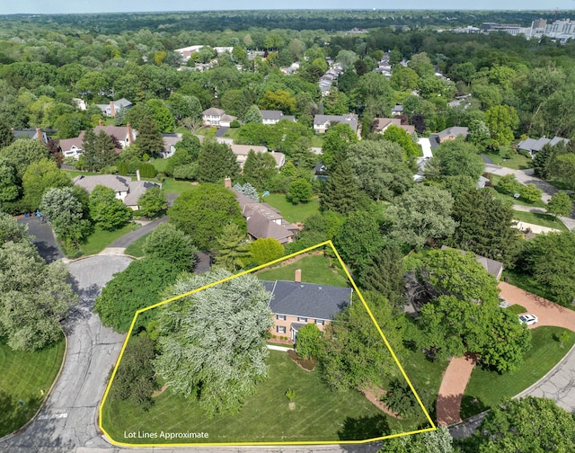 1155 Millcreek Ct, Columbus, OH 43220 - aerial view of property and surrounding area with property boundaries highlighted