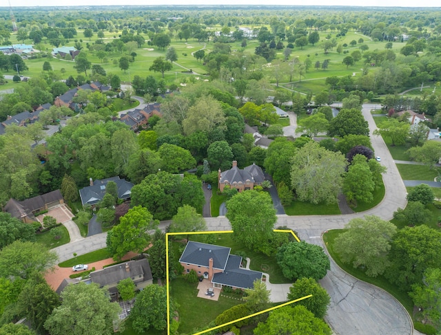 1155 Millcreek Ct, Columbus, OH 43220 - aerial perspective of suburban area with property parcel outlined and a golf club