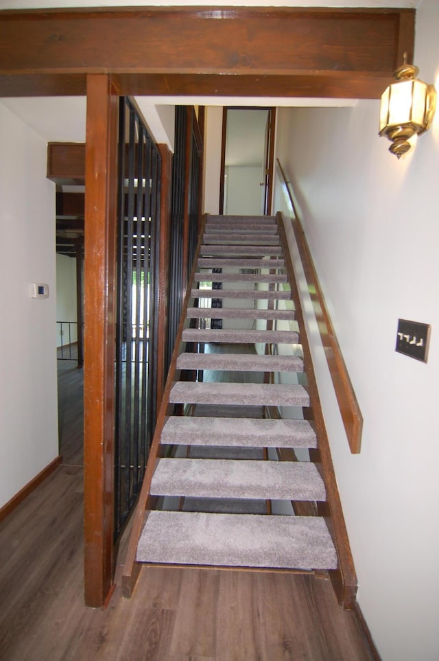 144 W Ticonderoga Dr Unit H, Westerville, OH 43081 - stairs featuring wood finished floors and baseboards