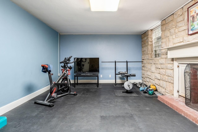 2731 E Broad St, Bexley, OH 43209 - workout room featuring baseboards