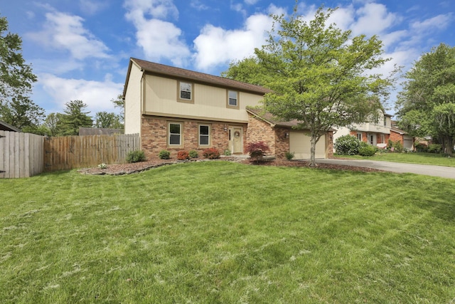 view of front of house with driveway and brick siding