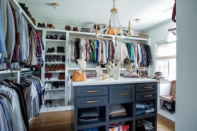 8070 Harriott Rd, Dublin, OH 43017 - spacious closet featuring wood finished floors