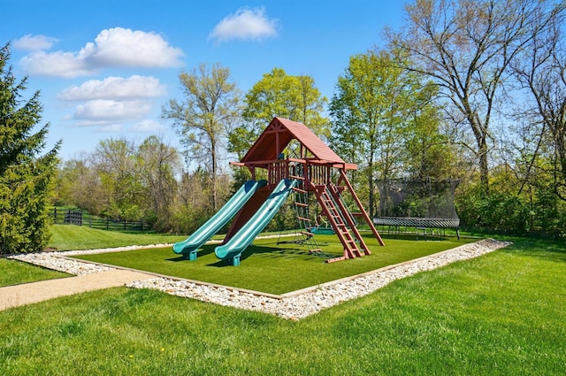 8070 Harriott Rd, Dublin, OH 43017 - view of jungle gym featuring a trampoline