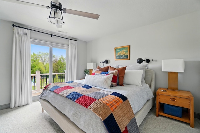 8070 Harriott Rd, Dublin, OH 43017 - bedroom featuring light carpet, access to exterior, and baseboards