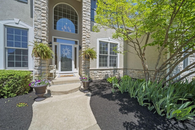 2557 Coltsbridge Dr, Lewis Center, OH 43035 - view of exterior entry with stone siding and stucco siding