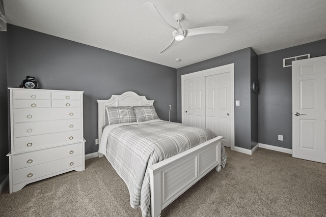 2557 Coltsbridge Dr, Lewis Center, OH 43035 - carpeted bedroom featuring a closet, baseboards, and a ceiling fan