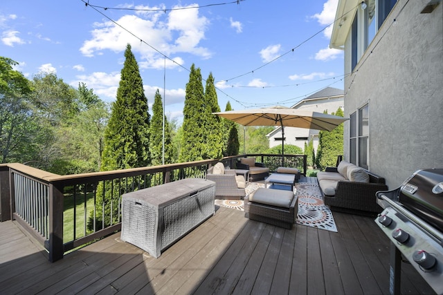 2557 Coltsbridge Dr, Lewis Center, OH 43035 - wooden deck featuring outdoor lounge area and grilling area