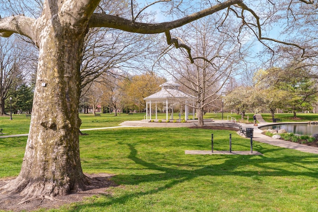 view of property's community featuring a gazebo and a yard