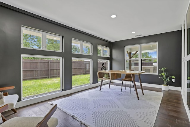 2727 Westmont Blvd, Columbus, OH 43221 - office area featuring dark wood-type flooring, baseboards, and recessed lighting