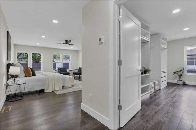2727 Westmont Blvd, Columbus, OH 43221 - bedroom with baseboards, dark wood finished floors, and recessed lighting
