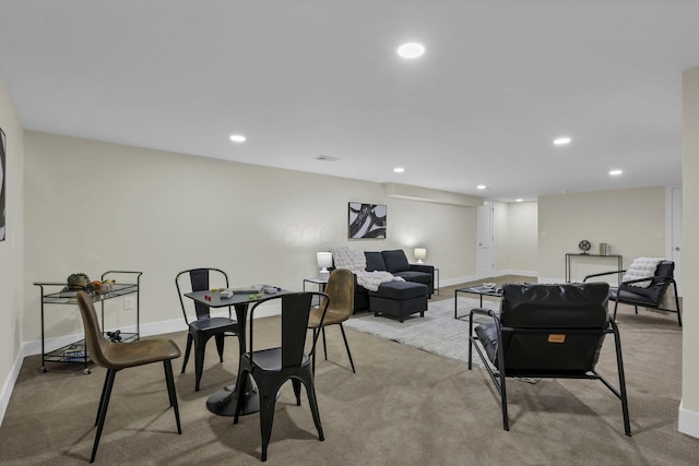 2727 Westmont Blvd, Columbus, OH 43221 - dining room featuring light carpet, recessed lighting, and baseboards