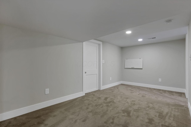 2727 Westmont Blvd, Columbus, OH 43221 - finished below grade area with carpet floors, baseboards, and recessed lighting